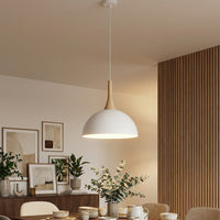 Nautica hanglamp hout 1-lichts wit naturel klein