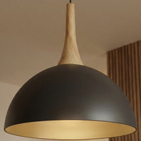 Nautica hanglamp hout 1-lichts zwart naturel klein