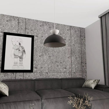 LUNARO 1-lichts hanglamp - Zwart-wit combinatie