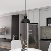 LUNARO 1S 1-lichts hanglamp - Zwart hanglamp met lampenkap - afbeelding 5
