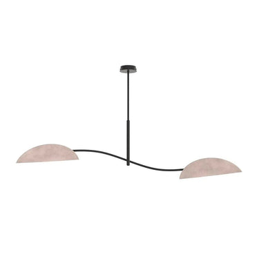 LOTUS 2-lichts hanglamp - Grijze kappen