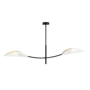 LOTUS 2-lichts hanglamp - Wit-gouden kappen