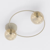 Sopra plafondlamp amber glas 2-lichts amber