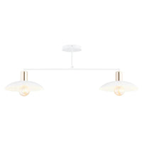 SPIRIT 2-lichts hanglamp - Wit metaal goud accent - Mooier Thuis