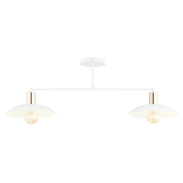 SPIRIT 2-lichts hanglamp - Wit metaal goud accent
