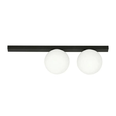 FIT 2-lichts plafondlamp - Wit glas - Zwart frame