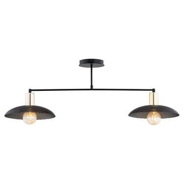 SPIRIT 2-lichts hanglamp - Zwart met gouden accenten