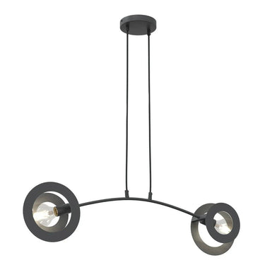 EUPHORIA 2-lichts hanglamp - Zwart frame