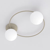 Sopra plafondlamp opaalwit glas 2-lichts mokka