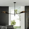 LOTUS 2-lichts hanglamp - Zwart goud hanglamp met lampenkap - metaal en textiel - Mooier Thuis