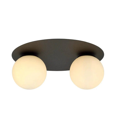 SOLAR 2-lichts plafondlamp - Wit glas