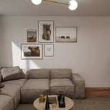 MAGNUM 2-lichts plafondlamp - Wit glas - Goud frame - Mooier Thuis