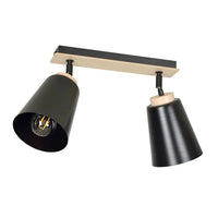 ATLAS 2-lichts plafondlamp - Zwart hout - Mooier Thuis