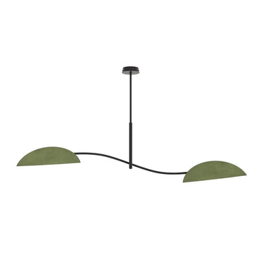 LOTUS 2-lichts hanglamp - Groen - Zwart frame