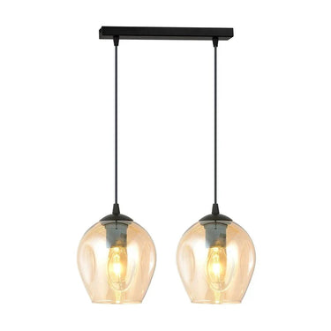 ISTAR 2-lichts hanglamp - Amber glas