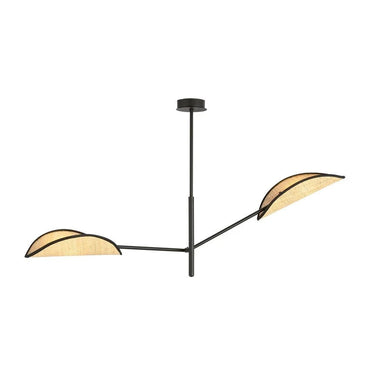 VENE 2-lichts hanglamp - Zwart Rotan