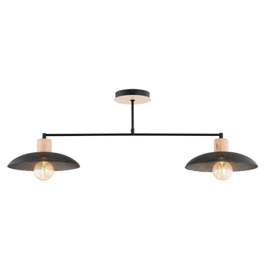 KOBE 2-lichts hanglamp - Zwart metaal