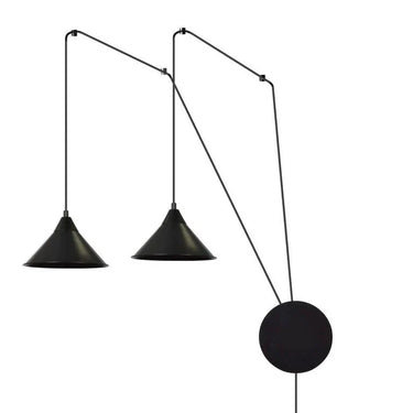 ABRAMO 2-lichts hanglamp - Zwart metaal