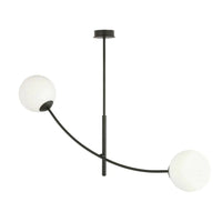 HUNTER 2-lichts hanglamp - Wit glas - Zwart frame - Mooier Thuis
