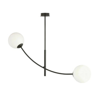 HUNTER 2-lichts hanglamp - Wit glas - Zwart frame - Mooier Thuis