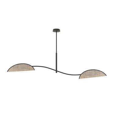 LOTUS 2-lichts hanglamp - Zwart frame