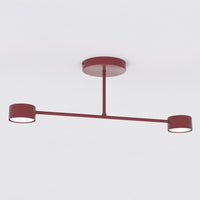 Halo plafondlamp 2-lichts bordeaux