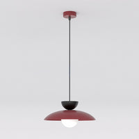Mulan hanglamp wit glas 2-lichts bordeaux