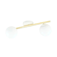 SPLENDI 2-lichts plafondlamp - Wit glas - Goud frame - Mooier Thuis