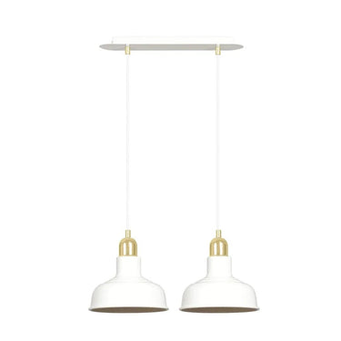IBOR 2-lichts hanglamp - Wit met gouden accenten