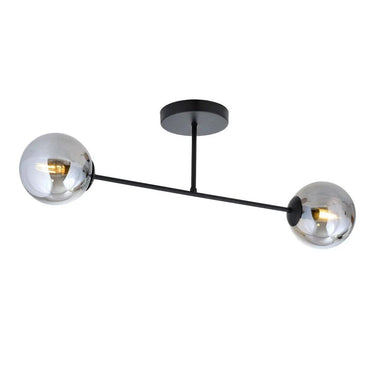 ROMA 2-lichts plafondlamp - Smoked glas