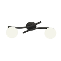 OPUS 2-lichts plafondlamp - Wit glas - Zwart frame - Mooier Thuis