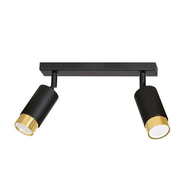 HIRO 2-lichts plafondlamp - Zwart met goud