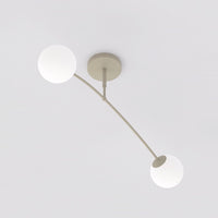 Pregos plafondlamp opaalwit glas 2-lichts