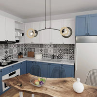 Emibig DISC 2-lichts hanglamp - Zwart met houtaccent