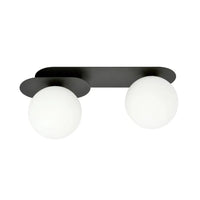 Emibig PLAZA 2-lichts plafondlamp - Wit glas - Zwart frame - Mooier Thuis