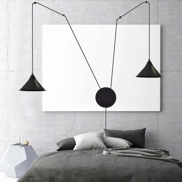 ABRAMO 2-lichts hanglamp - Zwart metaal