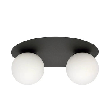 SOLAR 2-lichts plafondlamp - Wit glas