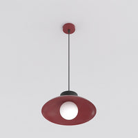 Mulan hanglamp wit glas 2-lichts bordeaux