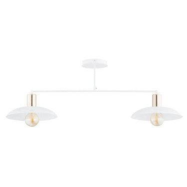SPIRIT 2-lichts hanglamp - Wit metaal goud accent