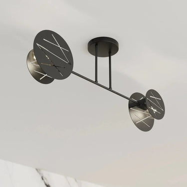 FRICK 2-lichts plafondlamp - Zwart metaal
