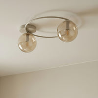 Sopra plafondlamp amber glas 2-lichts amber