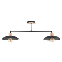 Emibig KOBE 2-lichts hanglamp - Zwart metaal