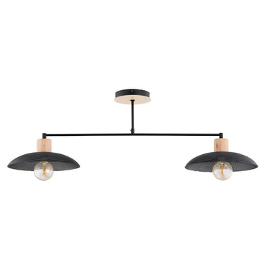 KOBE 2-lichts hanglamp - Zwart metaal