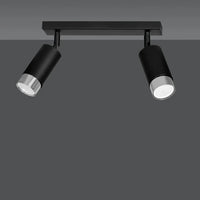 Emibig HIRO 2-lichts plafondspot - Zwart chroom