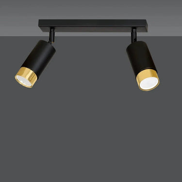 HIRO 2-lichts plafondlamp - Zwart met goud
