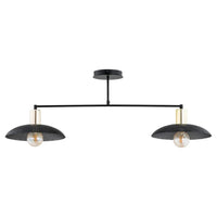 Emibig SPIRIT 2-lichts hanglamp - Zwart met gouden accenten