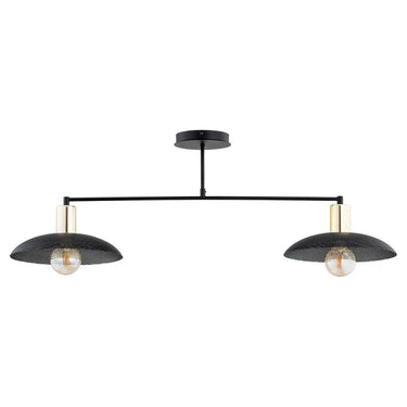 SPIRIT 2-lichts hanglamp - Zwart met gouden accenten
