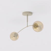 Pregos plafondlamp amber glas 2-lichts amber