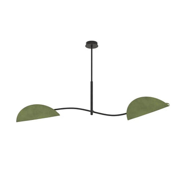 LOTUS 2-lichts hanglamp - Groen - Zwart frame