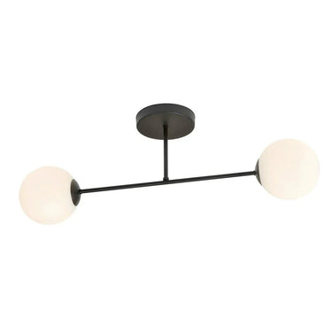 ROMA 2-lichts plafondlamp - Wit glas